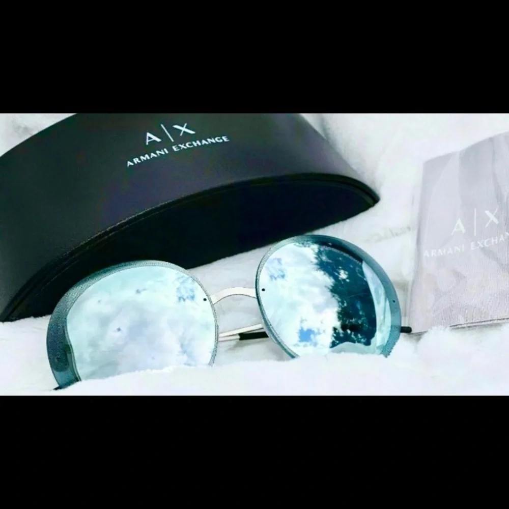 NEW Armani Exchange 30456J MATTE SILVER LENS BLUE MIRROR Metal Plastic c…